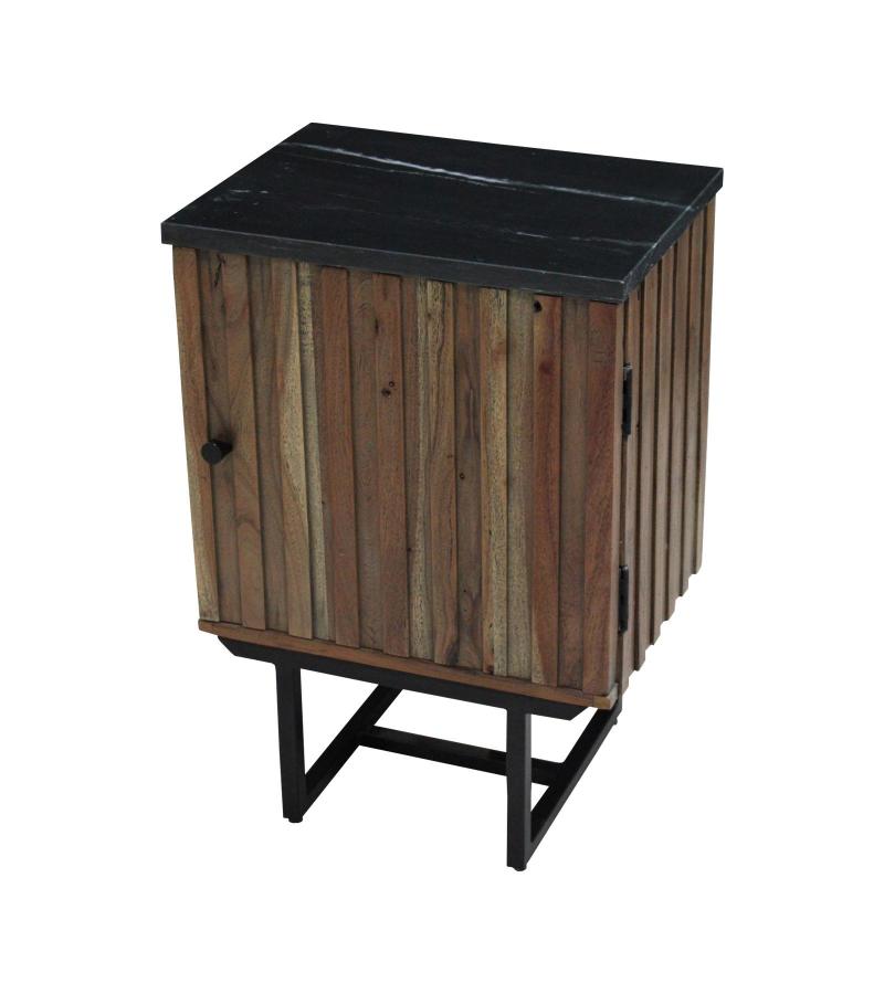 SOLID WOOD & IRON SIDE TABLE