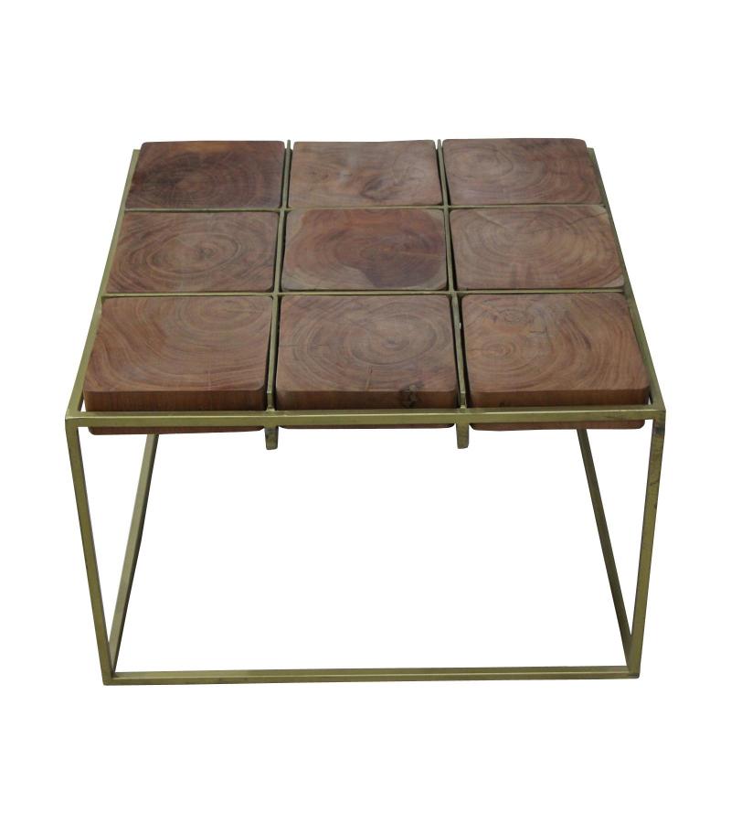 SOLID WOOD & IRON COFFEE TABLE