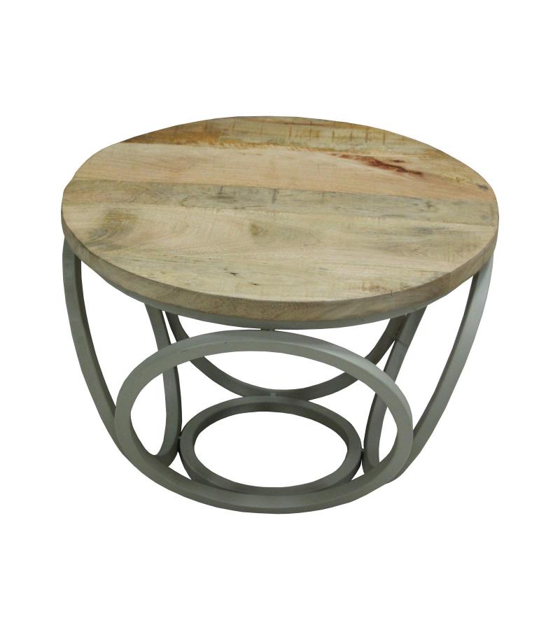 SOLID WOOD & IRON COFFEE TABLE