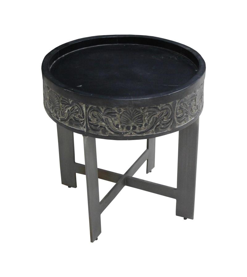 SOLID WOOD & IRON SIDE TABLE