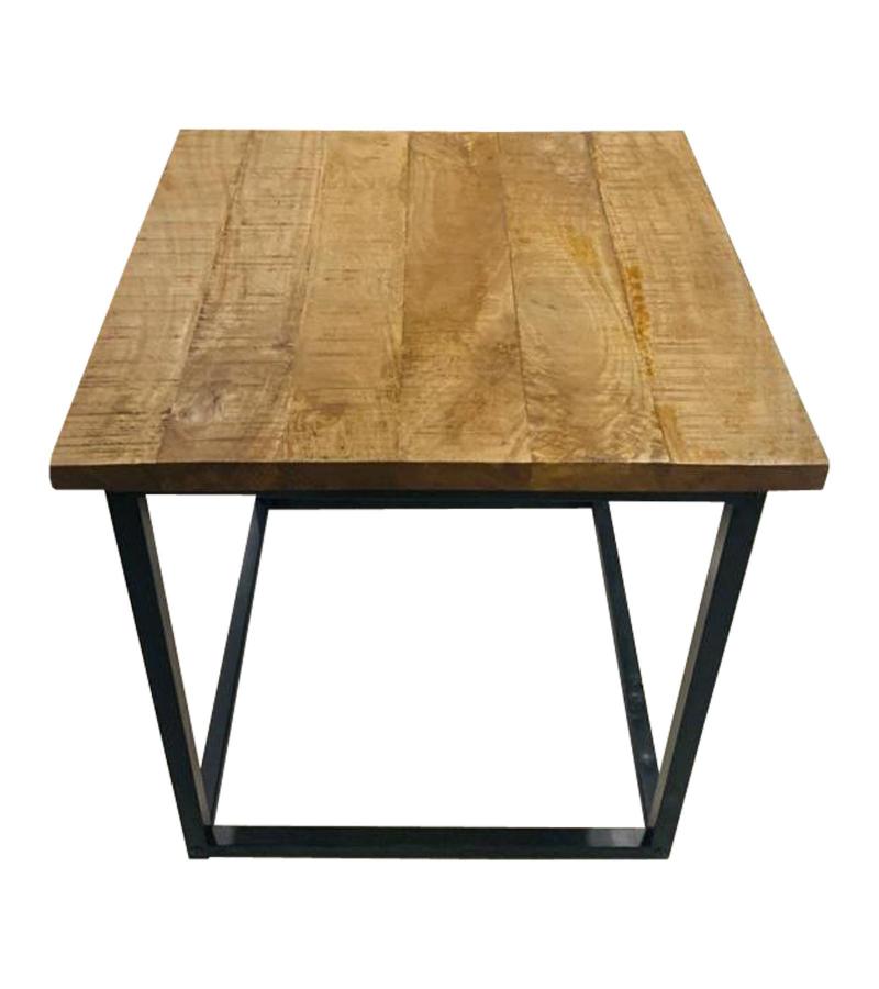 SOLID WOOD & IRON END TABLE