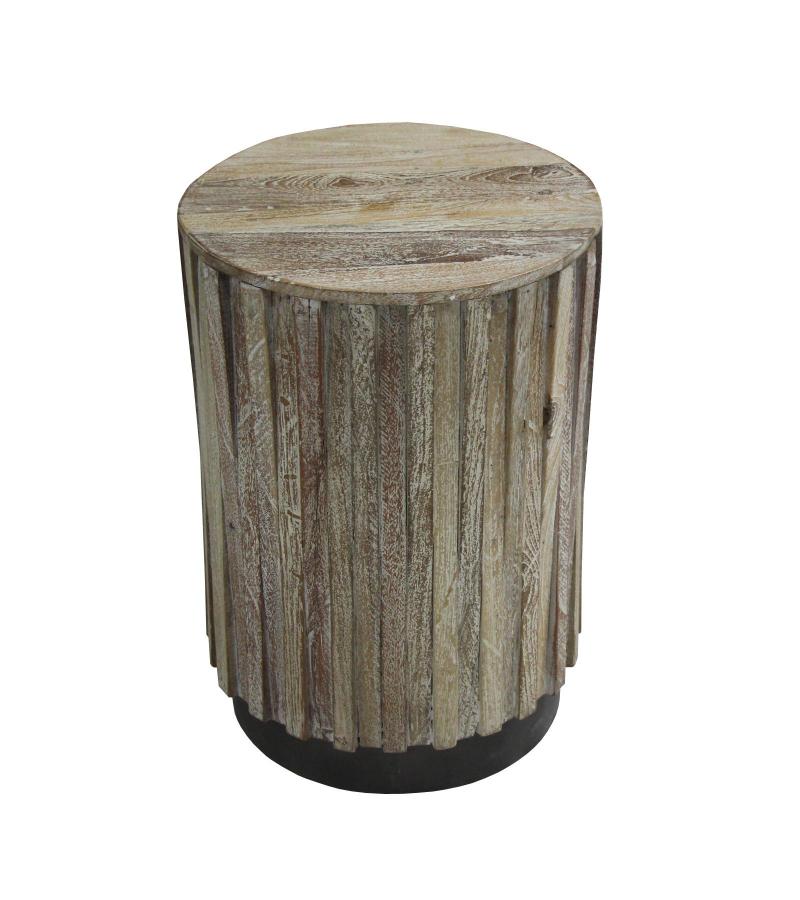 SOLID WOOD & IRON END TABLE