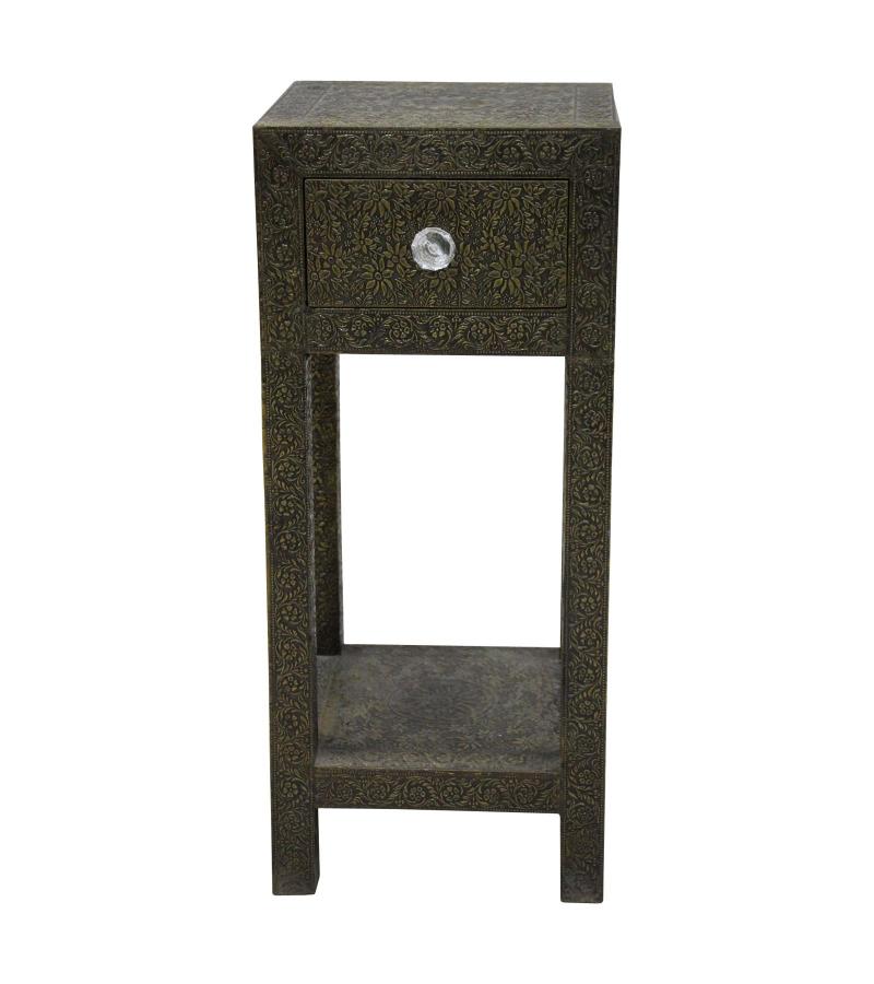 SOLID WOOD & IRON END TABLE