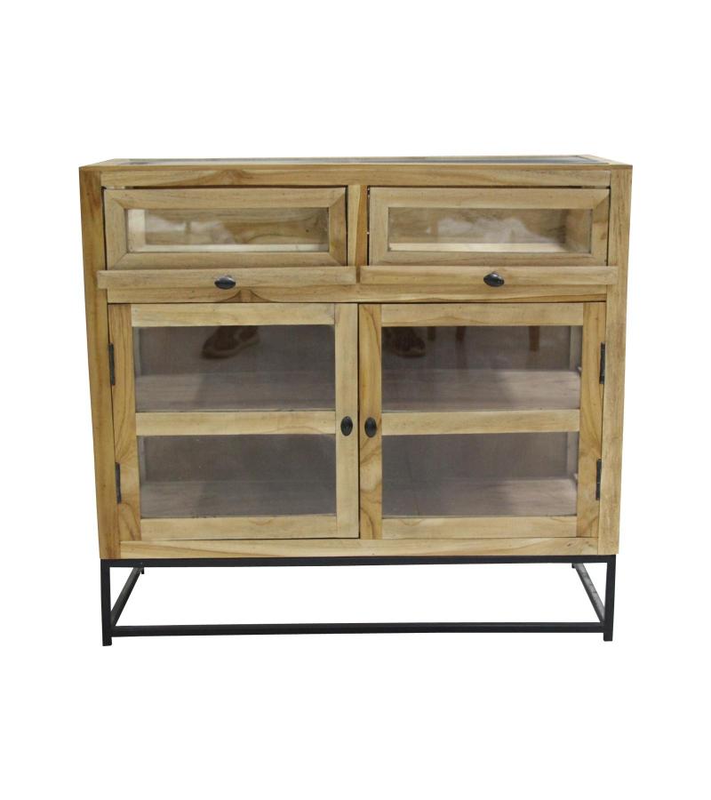 SOLID WOOD & GLASS CABINET