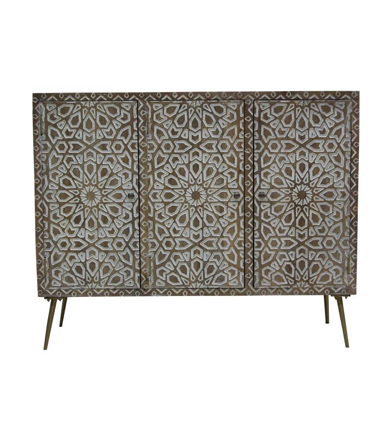 BOHO 3 DOOR WOOD SIDEBOARD