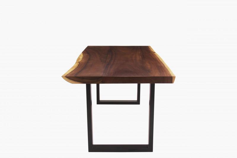 LIVE EDGE SOLID SUAR WOOD TABLE W/ METAL BASE