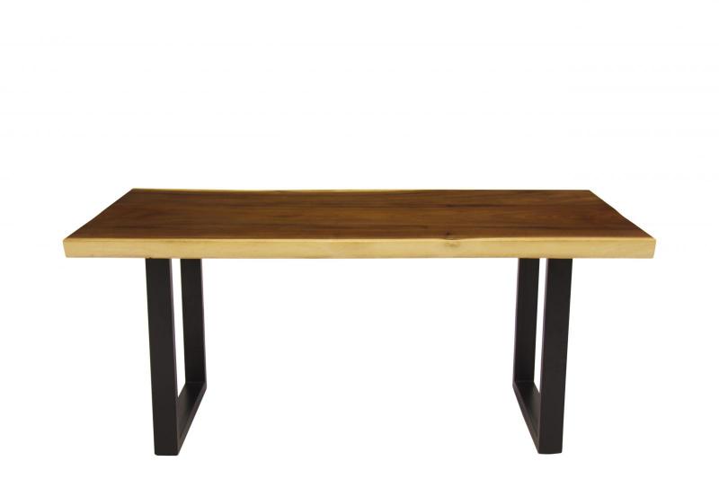 LIVE EDGE SOLID SUAR WOOD TABLE W/ METAL BASE