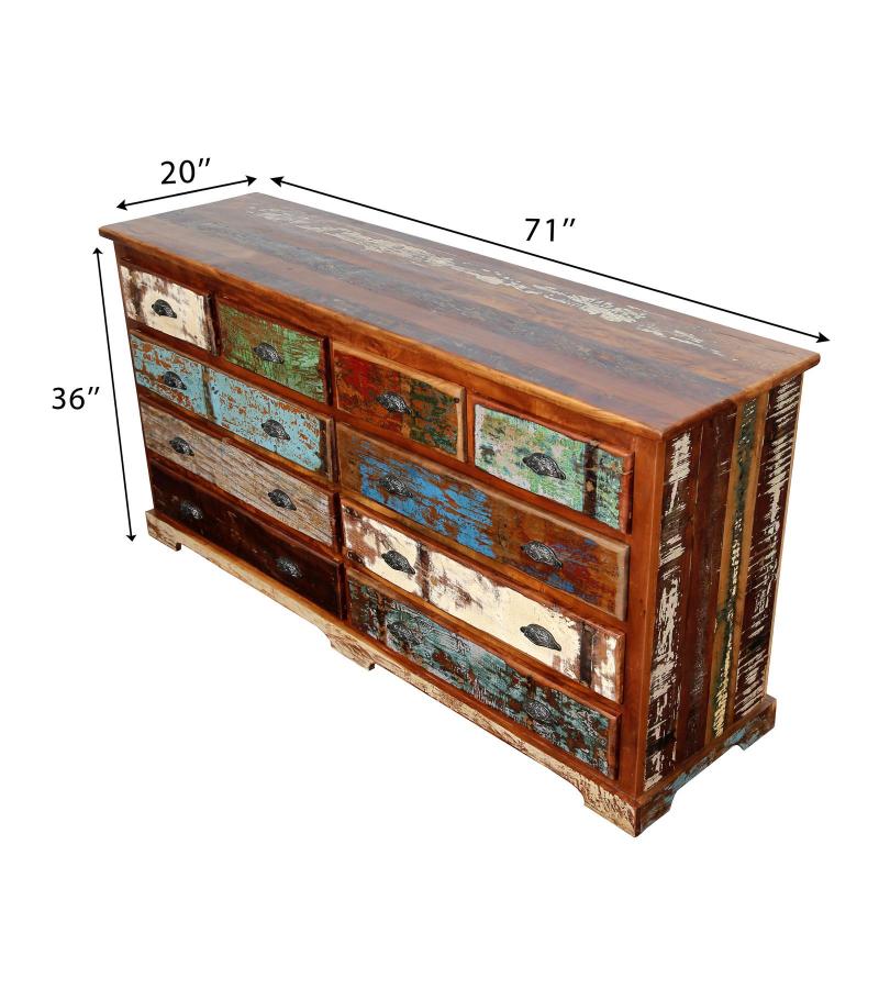 SOLID RECLAIMED TEAK WOOD BUREAU 