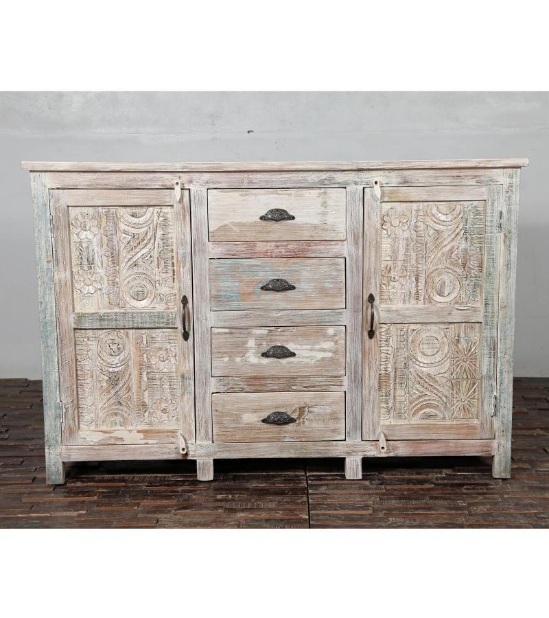 WOODEN DRAWER CARVED SIDEBOARD