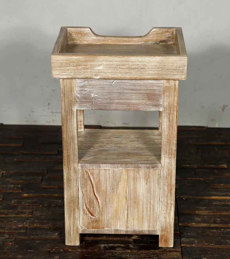 SOLID RECLAIMED TEAK WOOD 3 DRAWER END TABLE / NIGHT STAND