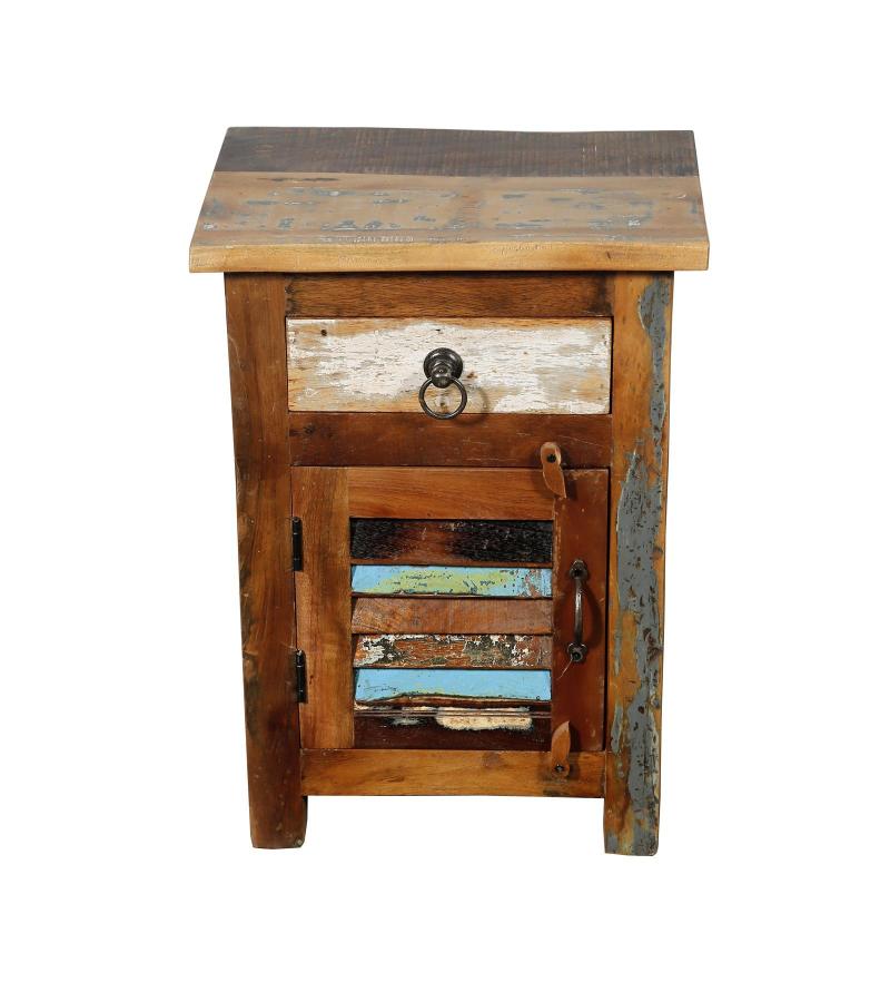 SOLID RECLAIMED TEAK WOOD END TABLE NIGHTSTAND
