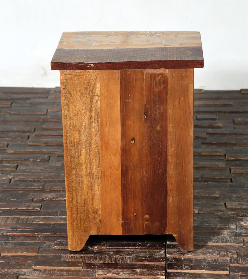 SOLID RECLAIMED TEAK WOOD END TABLE NIGHTSTAND