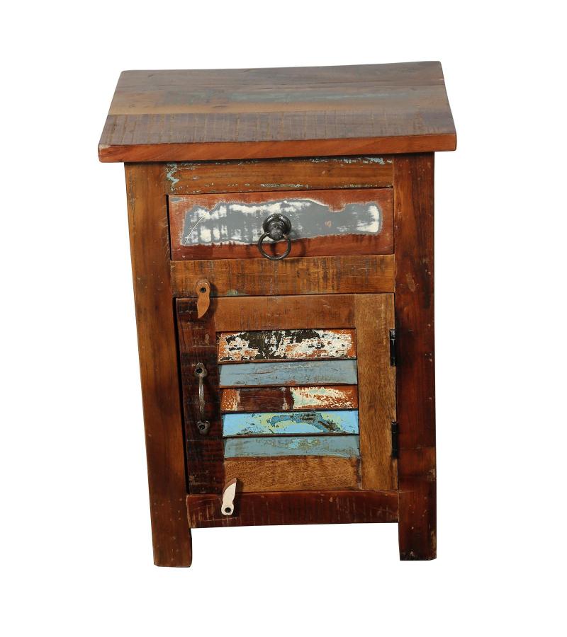 SOLID RECLAIMED TEAK WOOD END TABLE NIGHTSTAND