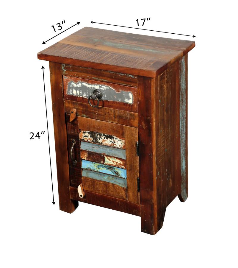 SOLID RECLAIMED TEAK WOOD END TABLE NIGHTSTAND