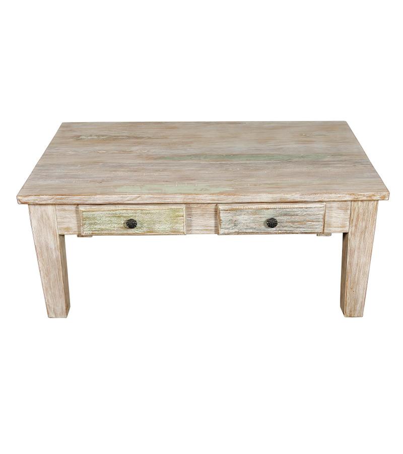 SOLID RECLAIMED TEAK WOOD COFFEE TABLE W/ DRAWERS