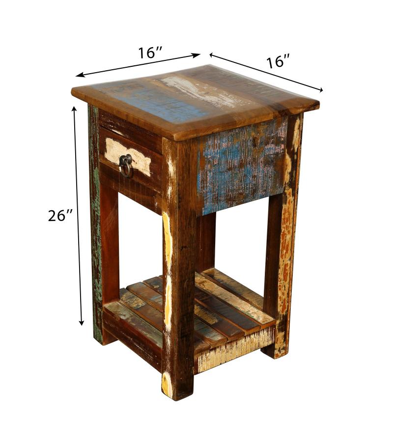 SOLID RECLAIMED TEAK WOOD SIDETABLE END TABLE