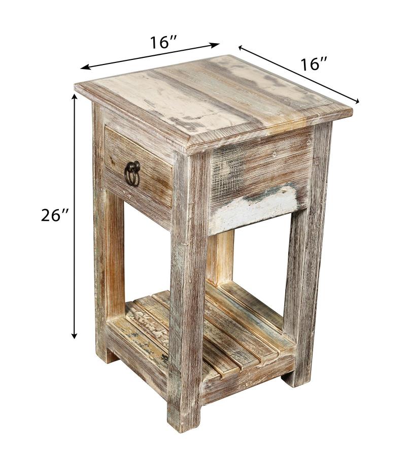 SOLID RECLAIMED TEAK WOOD SIDETABLE END TABLE