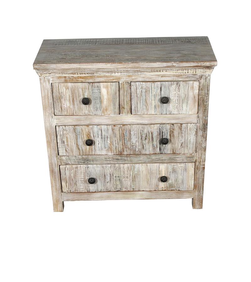 SOLID RECLAIMED TEAK WOOD 4 DRAWER DRESSER CHEST BUREAU SIDEBOARD