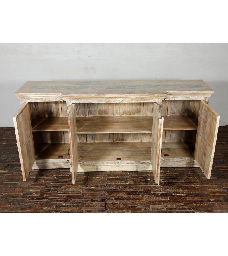 HAND CARVED SOLID RECLAIMED TEAK SIDEBOARD 4 DOORS