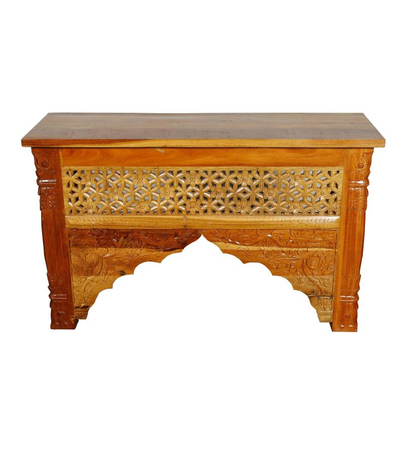 HAND CARVED SOLID WOOD CONSOLE 