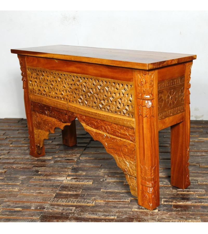 HAND CARVED SOLID WOOD CONSOLE 