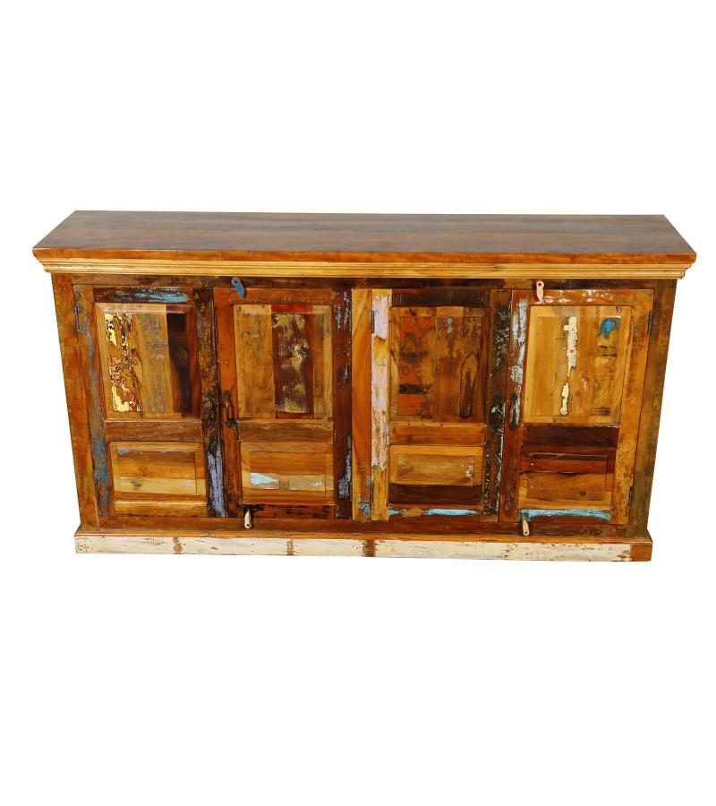 SOLID RECLAIMED TEAK WOOD SIDEBOARD 4 DOORS