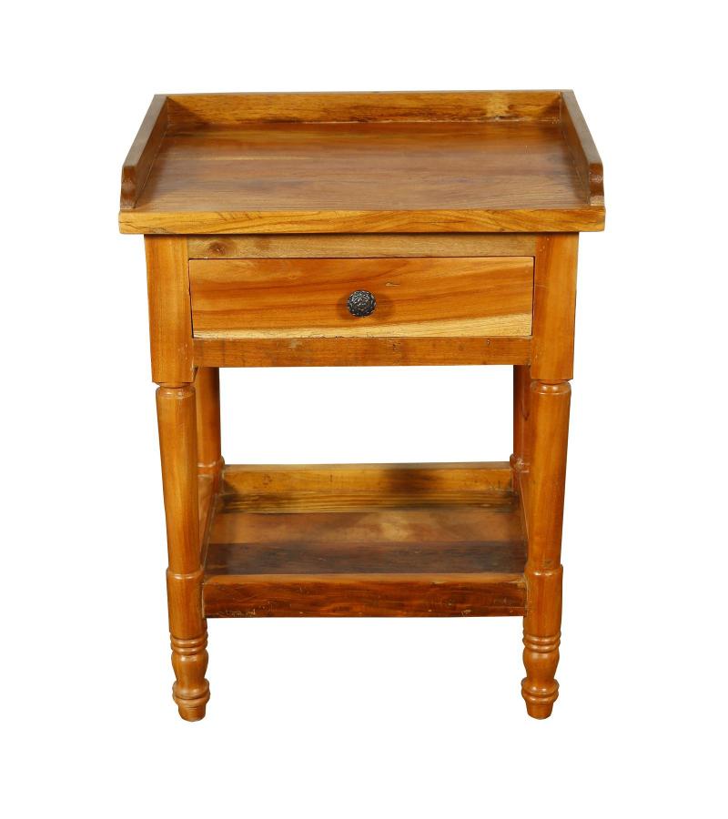 SOLID RECLAIMED TEAK WOOD END TABLE / NIGHTSTAND