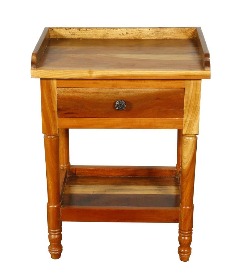 WOODEN 1 DRAWER END TABLE