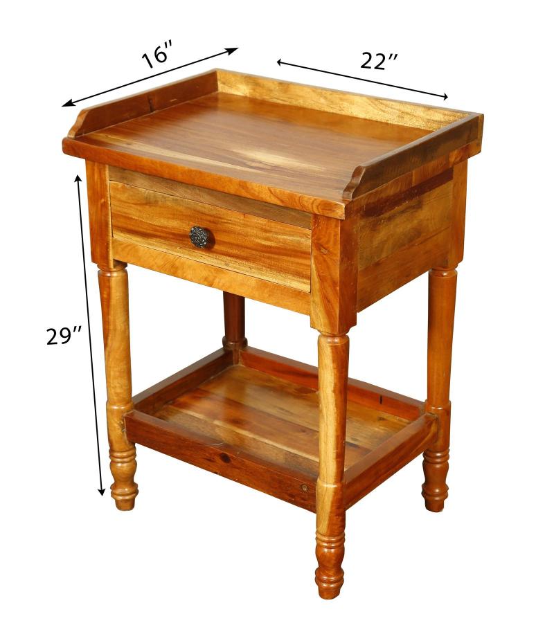 SOLID RECLAIMED TEAK WOOD SIDE TABLE END TABLE