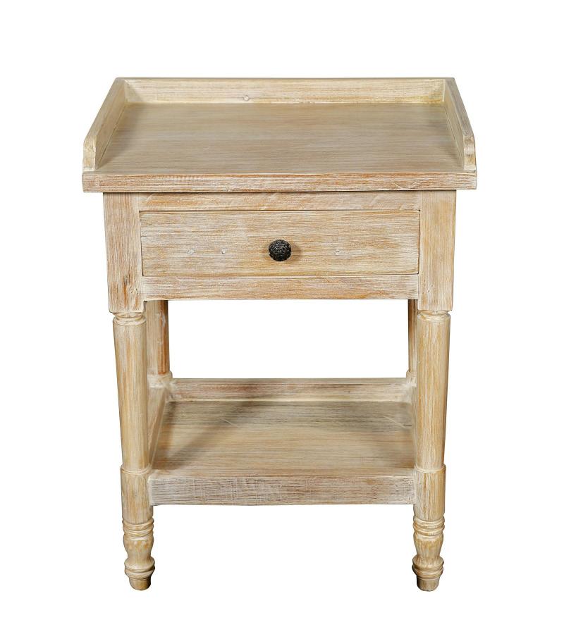 SOLID RECLAIMED TEAK WOOD END TABLE / NIGHTSTAND
