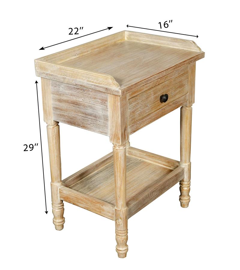 SOLID RECLAIMED TEAK WOOD END TABLE / NIGHTSTAND