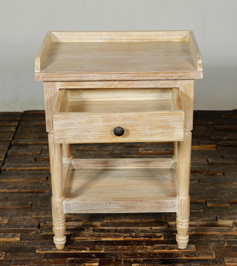 SOLID RECLAIMED TEAK WOOD END TABLE / NIGHTSTAND