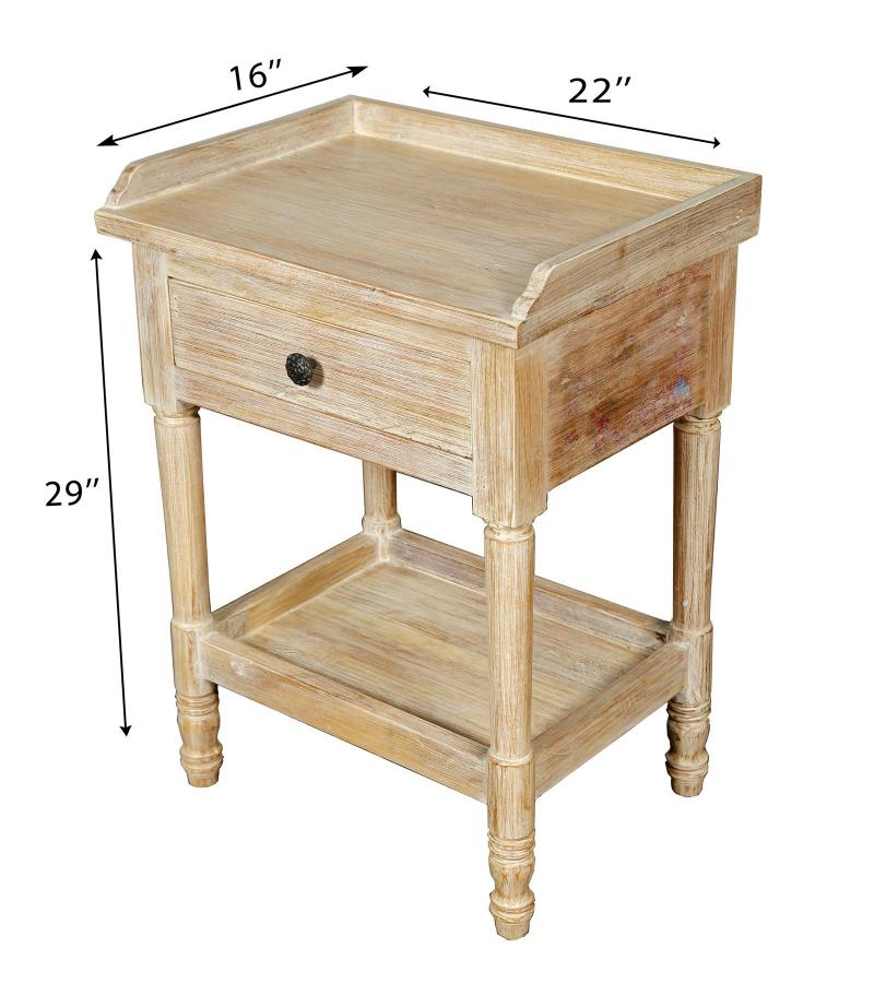 SOLID RECLAIMED TEAK WOOD END TABLE / NIGHTSTAND