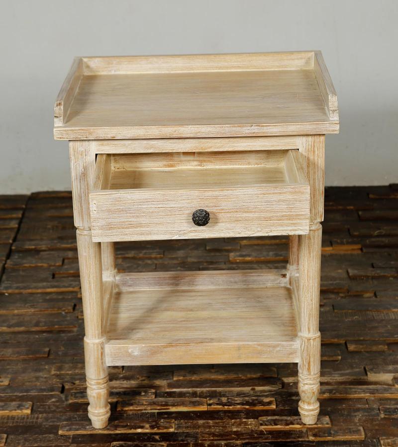 SOLID RECLAIMED TEAK WOOD END TABLE / NIGHTSTAND