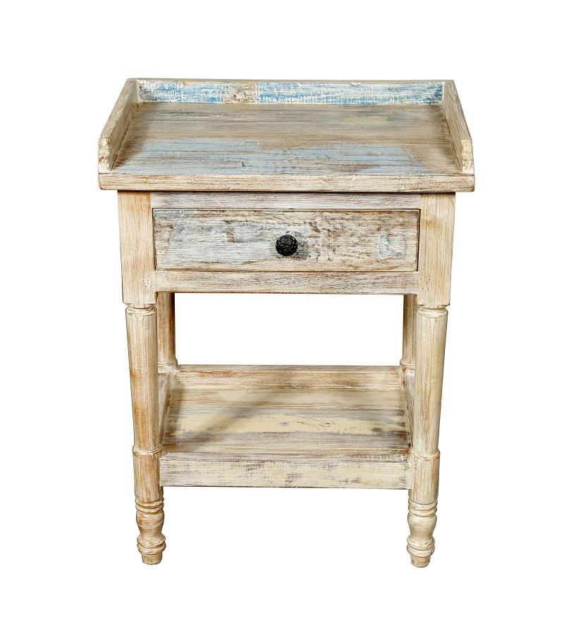 SOLID RECLAIMED TEAK WOOD END TABLE / NIGHTSTAND