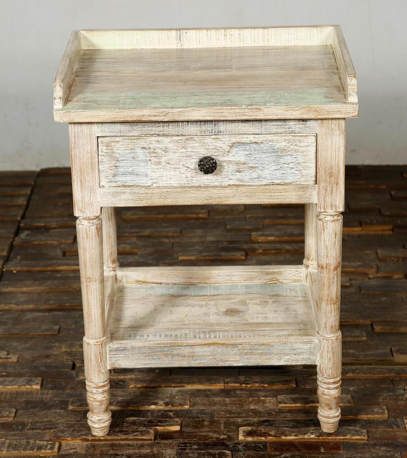 SOLID RECLAIMED TEAK WOOD END TABLE / NIGHTSTAND