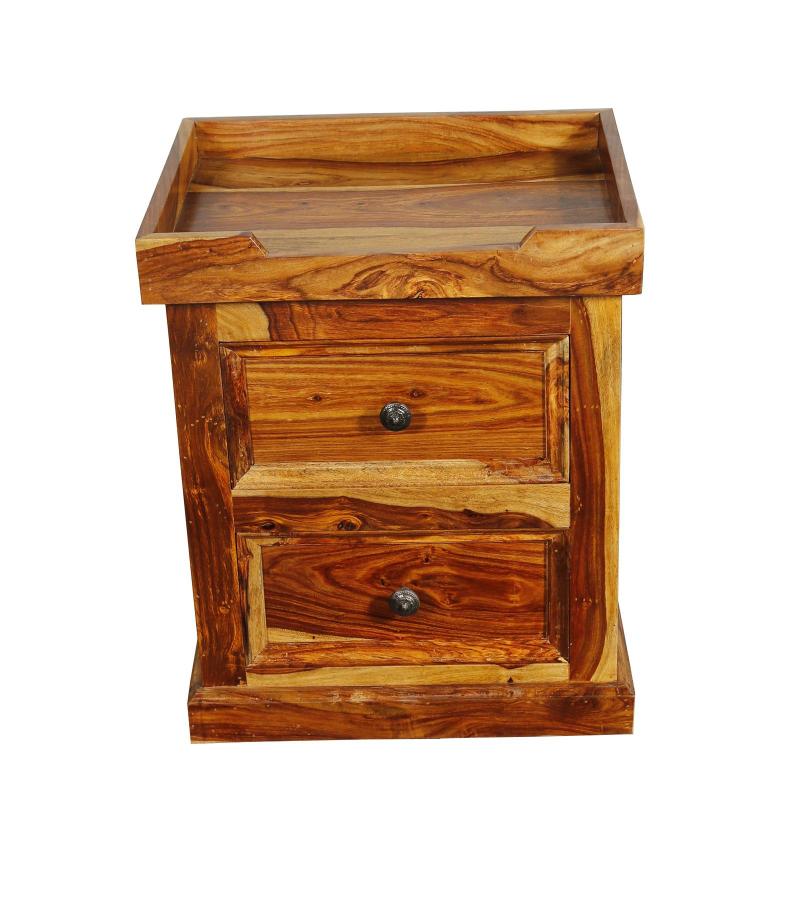 SOLID ROSEWOOD NIGHTSTAND W/ TRAY TOP END TABLE
