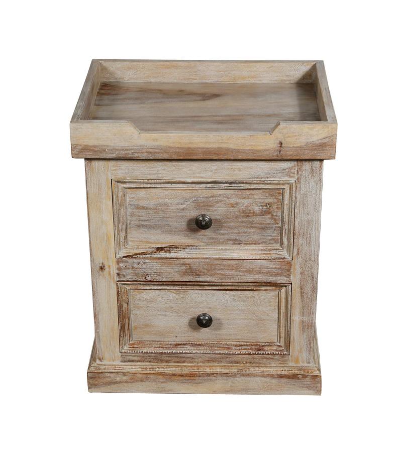 SOLID ROSEWOOD NIGHTSTAND W/ TRAY TOP END TABLE