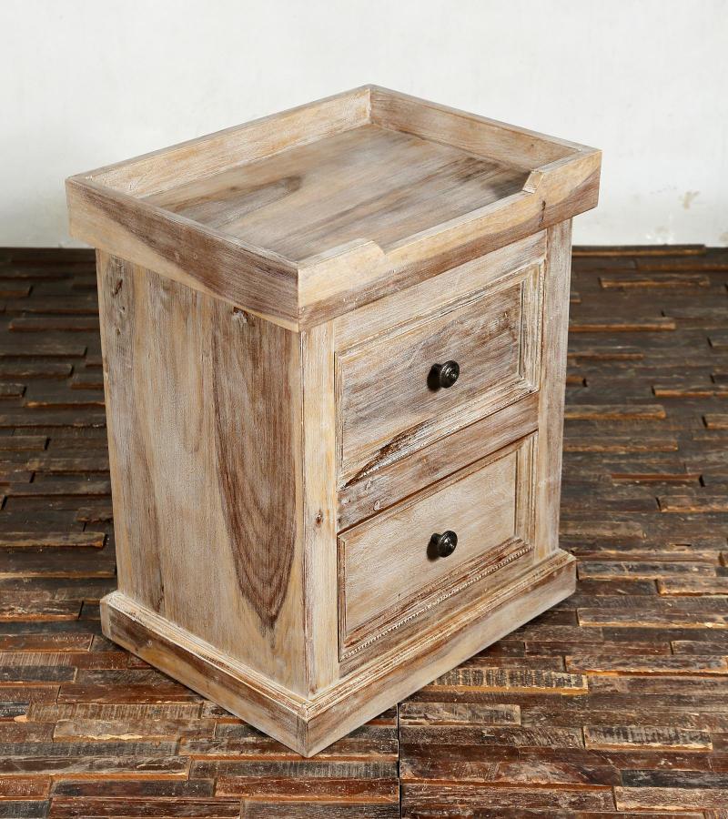 SOLID ROSEWOOD NIGHTSTAND W/ TRAY TOP END TABLE