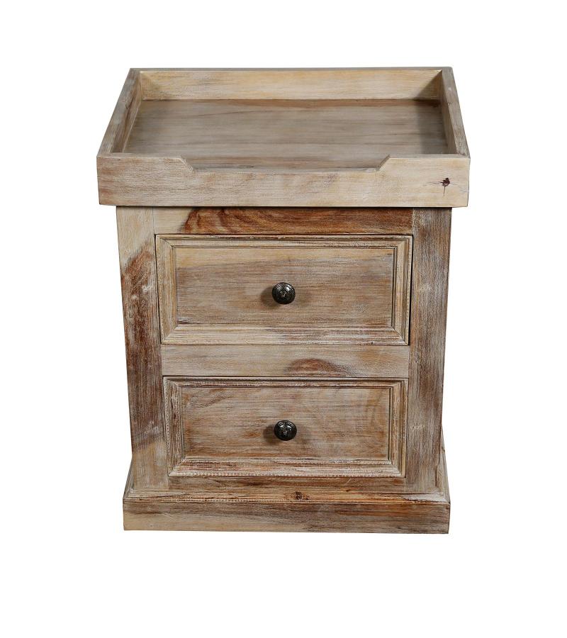 SOLID ROSEWOOD NIGHTSTAND W/ TRAY TOP END TABLE