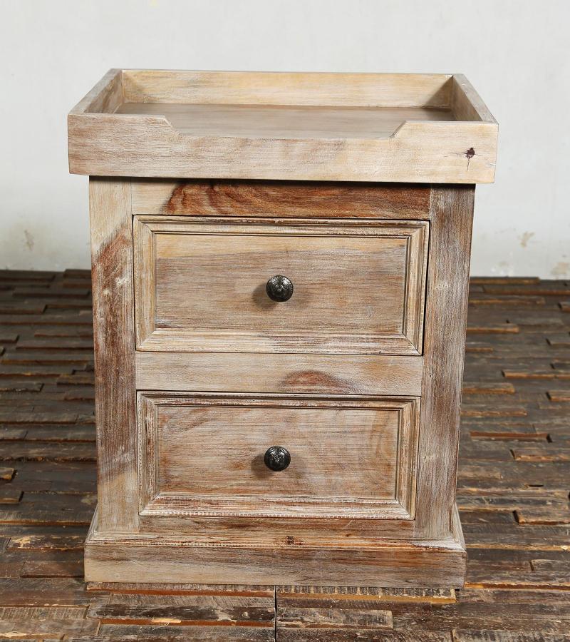 SOLID ROSEWOOD NIGHTSTAND W/ TRAY TOP END TABLE