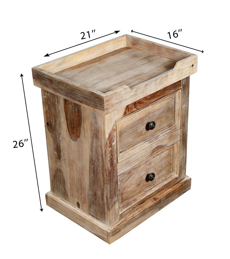 SOLID ROSEWOOD NIGHTSTAND W/ TRAY TOP END TABLE