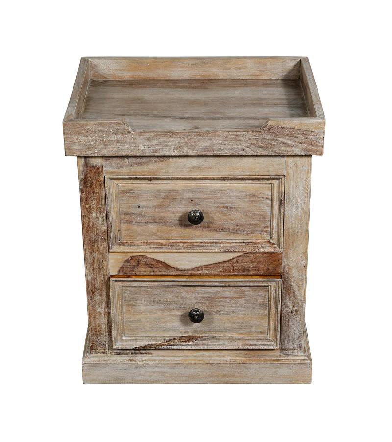 SOLID ROSEWOOD NIGHTSTAND W/ TRAY TOP END TABLE