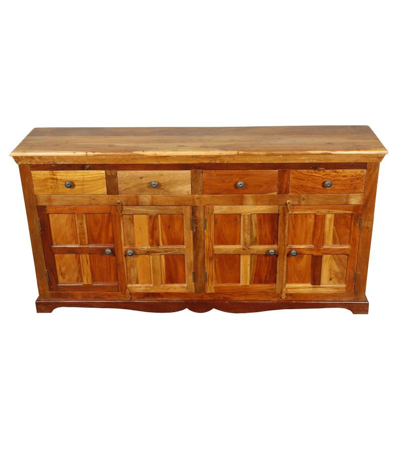 SOLID RECLAIMED TEAK 4 DRAWER 4 DOOR SIDEBOARD