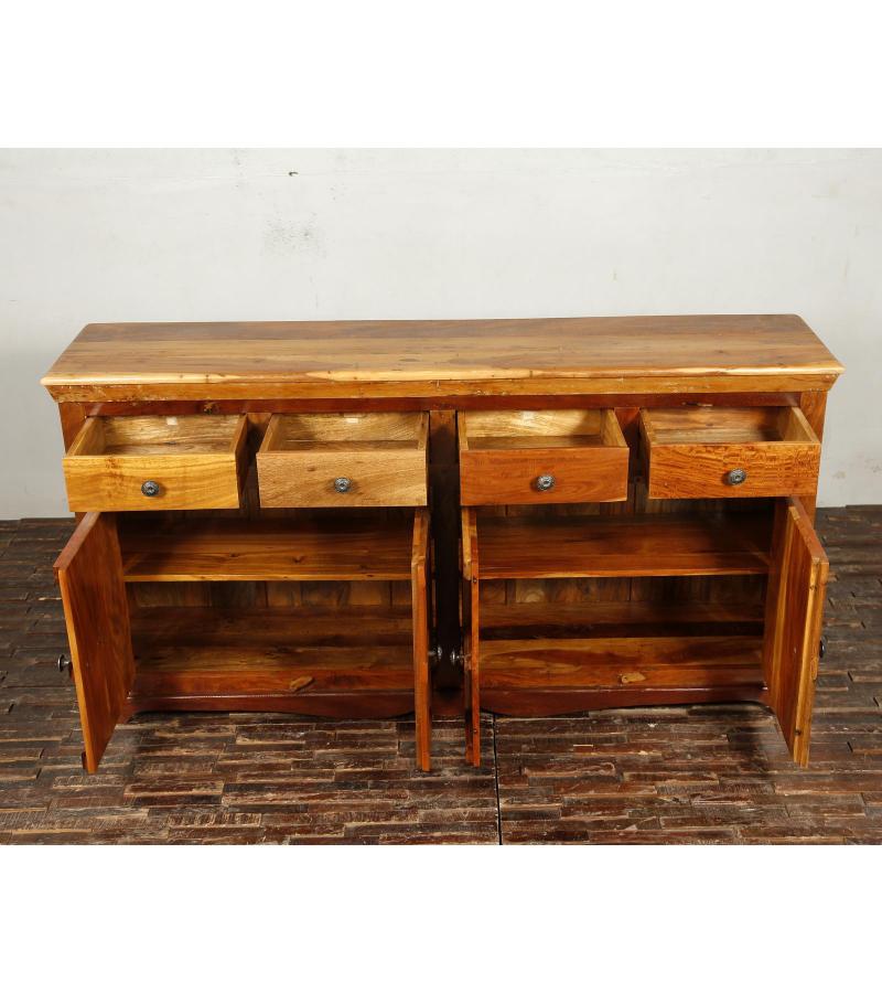 SOLID RECLAIMED TEAK 4 DRAWER 4 DOOR SIDEBOARD