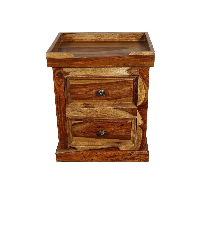 SOLID ROSEWOOD NIGHTSTAND END TABLE W/ TRAY TOP