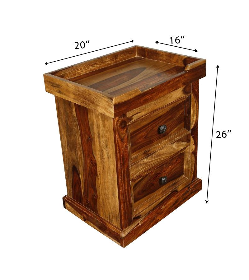 SOLID ROSEWOOD NIGHTSTAND END TABLE W/ TRAY TOP