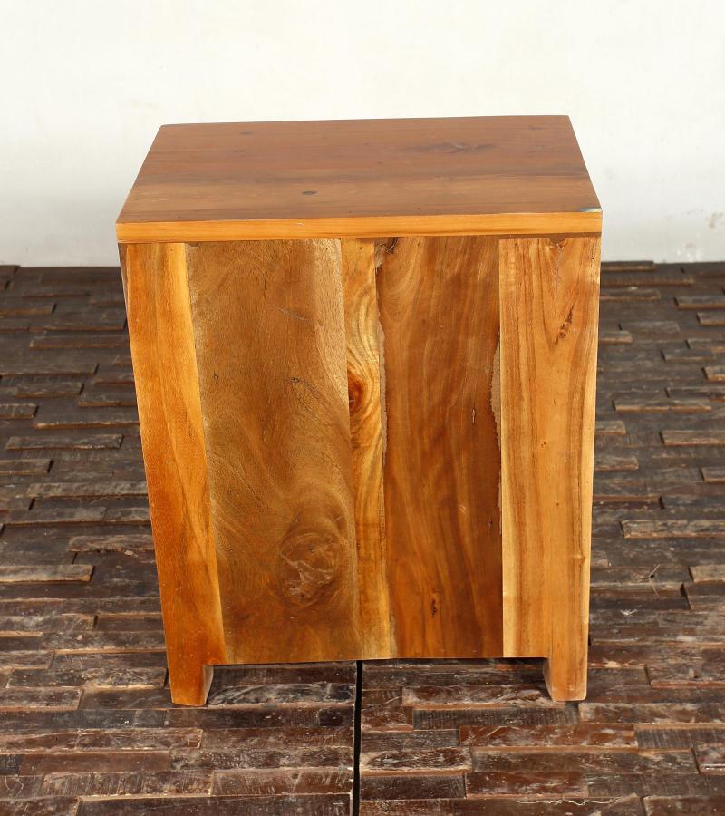 SOLID RECLAIMED TEAK WOOD END TABLE / NIGHTSTAND W/ 3 DRAWERS