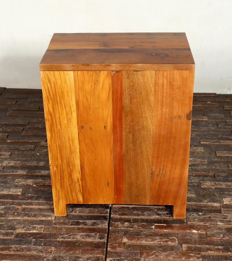 SOLID RECLAIMED TEAK WOOD END TABLE / NIGHTSTAND W/ 3 DRAWERS