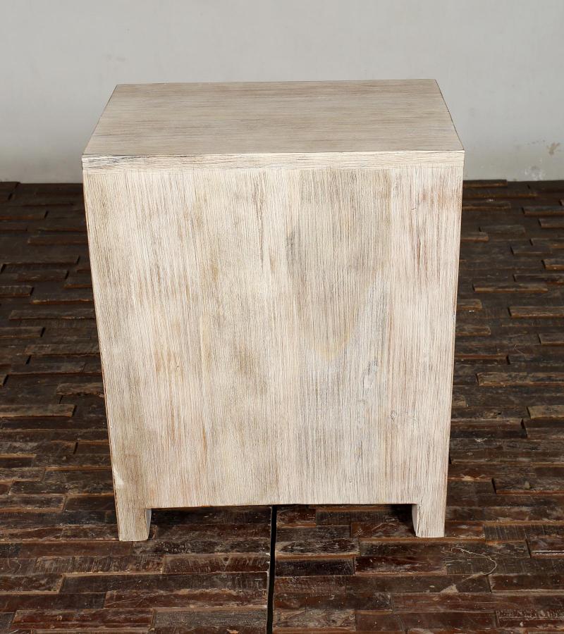 SOLID RECLAIMED TEAK WOOD END TABLE / NIGHTSTAND W/ 3 DRAWERS